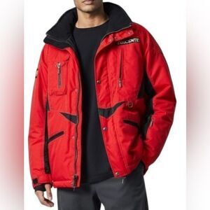 Men’s Red Winter Ski Jacket Waterproof, Insulated, Windproof Outdoor Coat Large